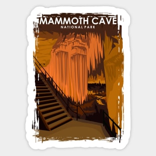 Mammoth Cave National Park Vintage Minimal Travel Poster Sticker